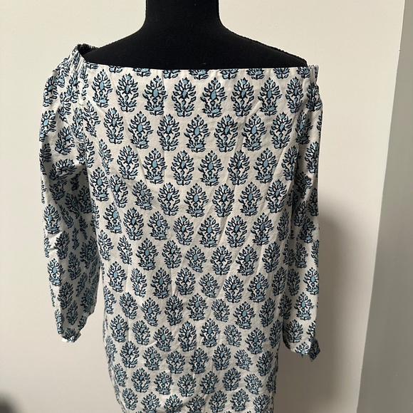 *J. MCLAUGHLIN* White x Blue Long Sleeve Shirt Size Small - Picture 4 of 7